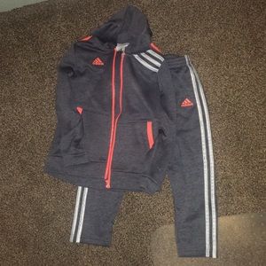 Adidas track pants and zip hoodie